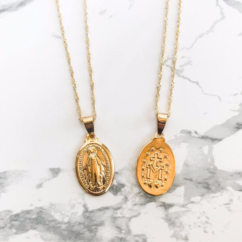 Hail Mary Long Chain Necklace