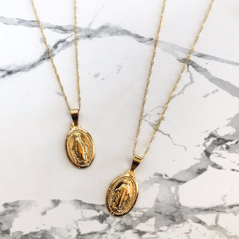 Hail Mary Long Chain Necklace