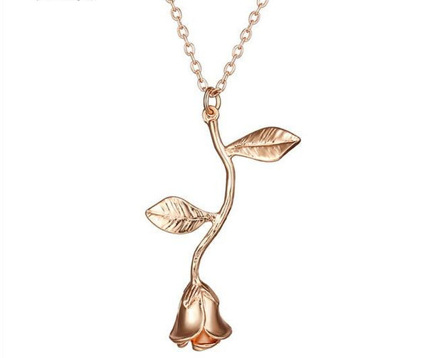 Rose Flower Pendant Necklace