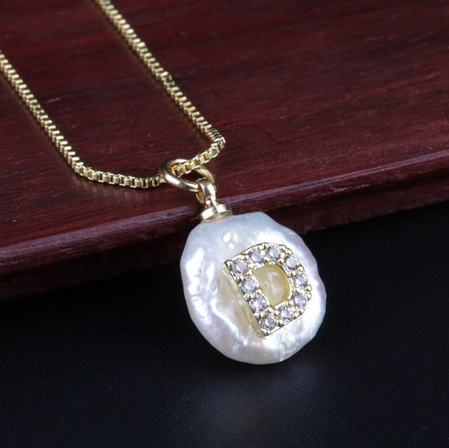 Freshwater Pearl Initial Necklace