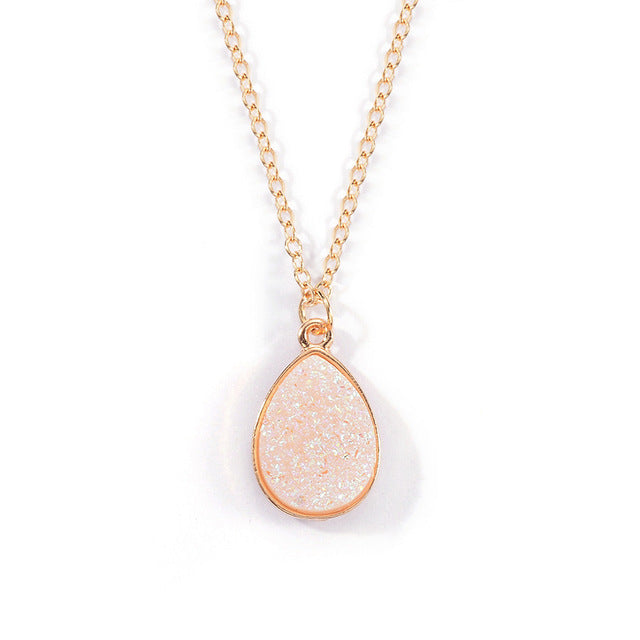 Crystal Stone Droplet Necklace